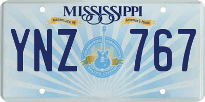 MS license plate YNZ767
