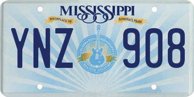 MS license plate YNZ908