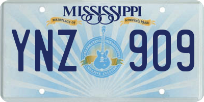 MS license plate YNZ909