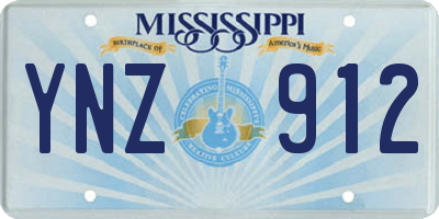 MS license plate YNZ912