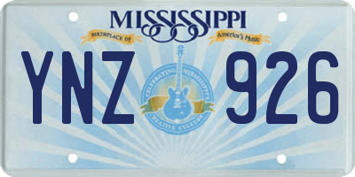 MS license plate YNZ926