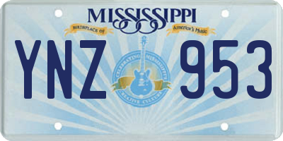 MS license plate YNZ953
