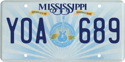 MS license plate YOA689