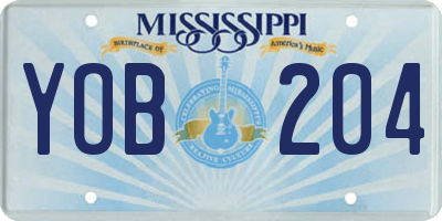 MS license plate YOB204