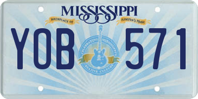 MS license plate YOB571