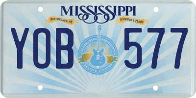 MS license plate YOB577