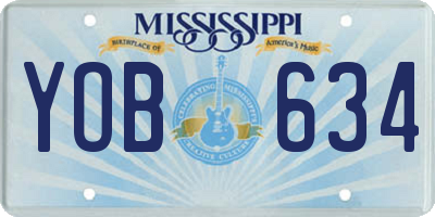 MS license plate YOB634