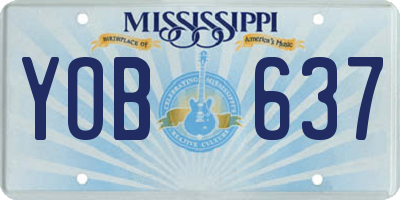 MS license plate YOB637