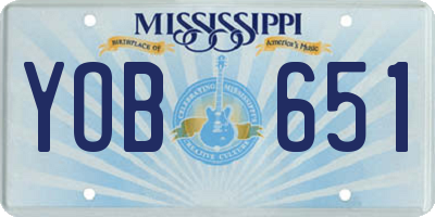 MS license plate YOB651