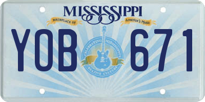 MS license plate YOB671