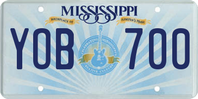 MS license plate YOB700