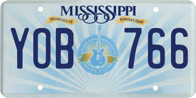 MS license plate YOB766