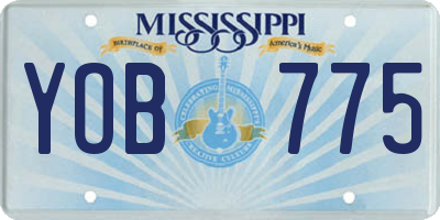 MS license plate YOB775