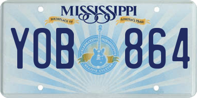 MS license plate YOB864