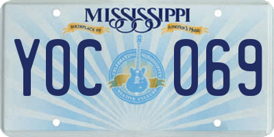 MS license plate YOC069