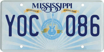 MS license plate YOC086