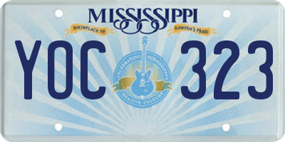 MS license plate YOC323