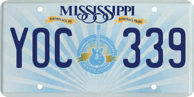 MS license plate YOC339