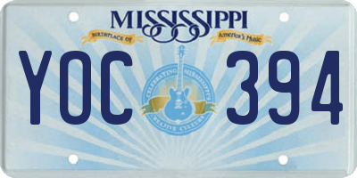 MS license plate YOC394