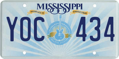 MS license plate YOC434
