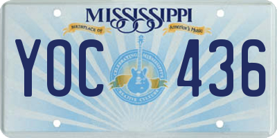 MS license plate YOC436
