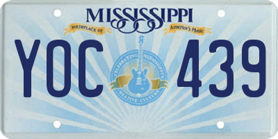 MS license plate YOC439