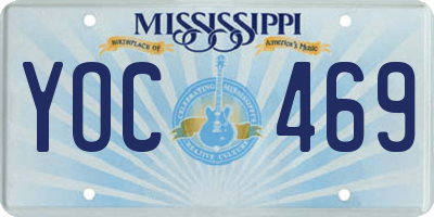 MS license plate YOC469
