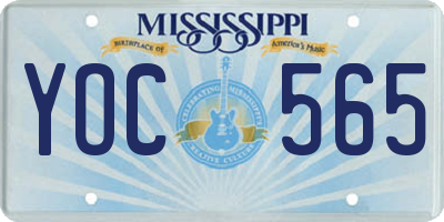 MS license plate YOC565