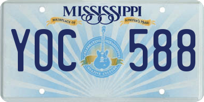 MS license plate YOC588