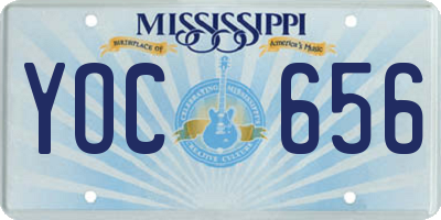 MS license plate YOC656
