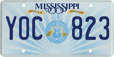 MS license plate YOC823