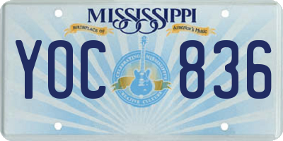 MS license plate YOC836