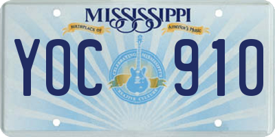 MS license plate YOC910