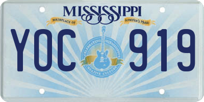 MS license plate YOC919