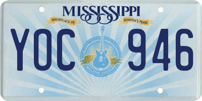 MS license plate YOC946