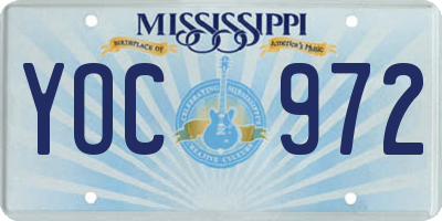MS license plate YOC972