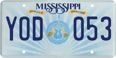MS license plate YOD053