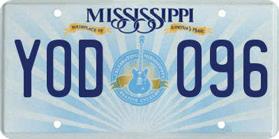MS license plate YOD096