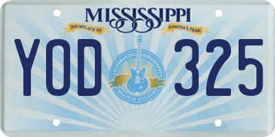 MS license plate YOD325