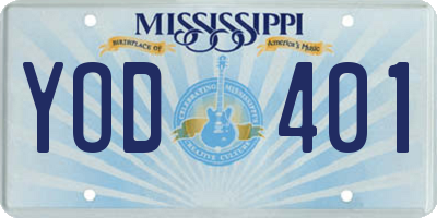 MS license plate YOD401
