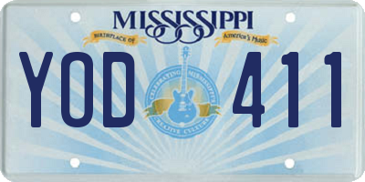 MS license plate YOD411