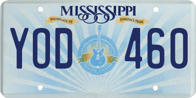 MS license plate YOD460