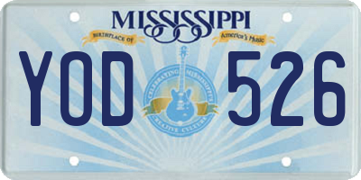 MS license plate YOD526