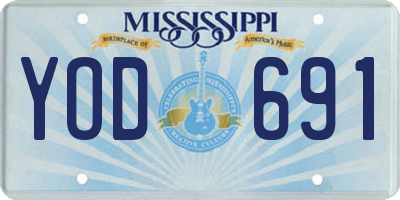 MS license plate YOD691