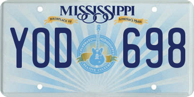 MS license plate YOD698