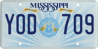MS license plate YOD709