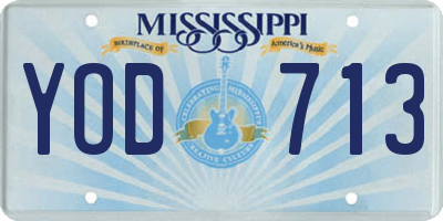 MS license plate YOD713