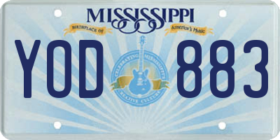MS license plate YOD883