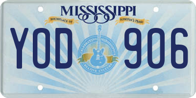 MS license plate YOD906