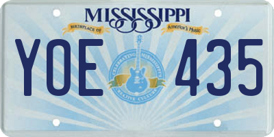 MS license plate YOE435
